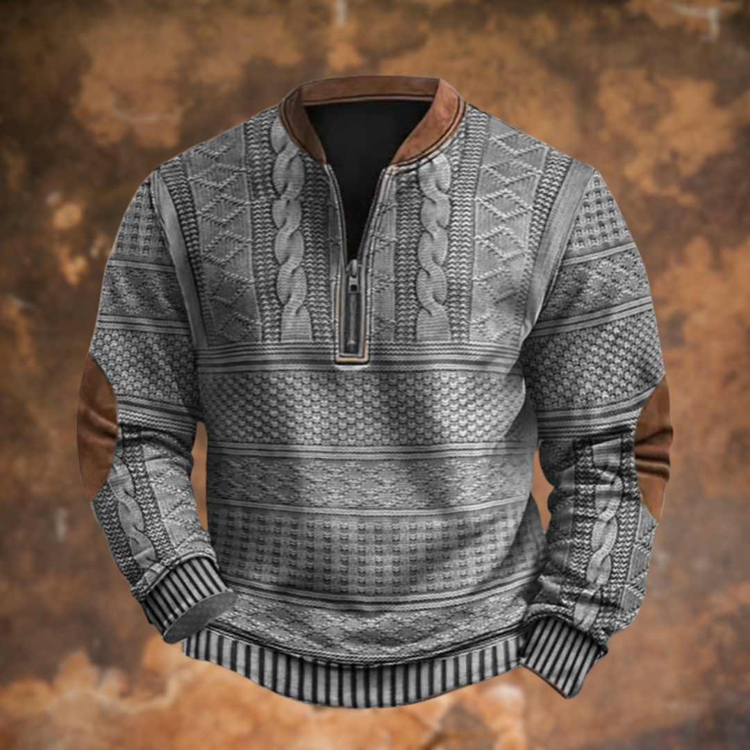 Coolmen – Gebreide Trui met Ritsdetail