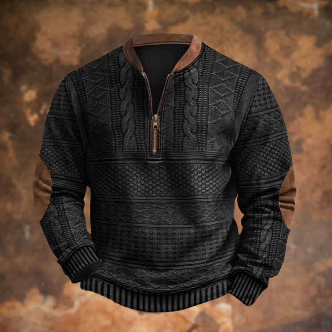 Coolmen – Gebreide Trui met Ritsdetail